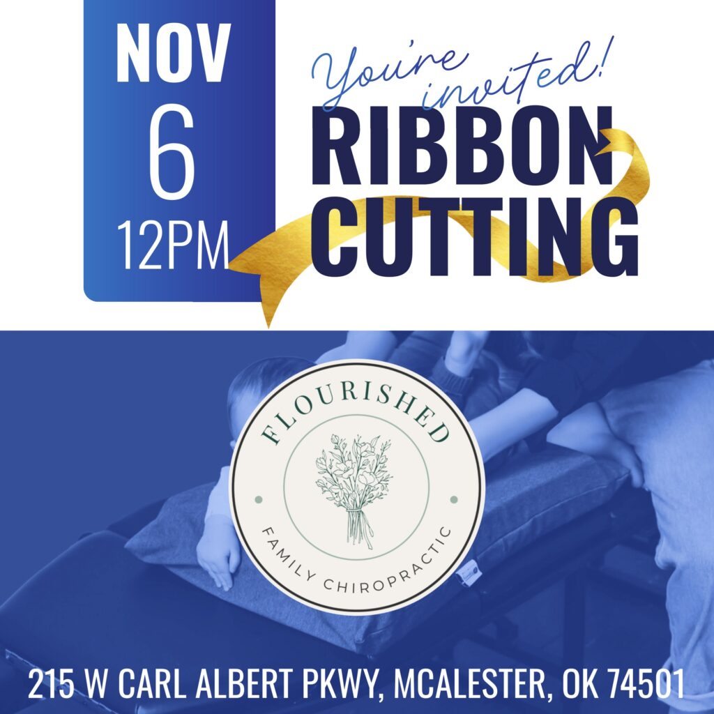 Flourished Family Chiropractic Ribbon Cutting ribbon cutting flyer